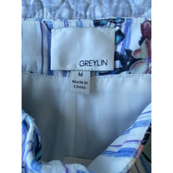 Anthropologie Greylin Wide Leg Pants Lined Stripes Floral Style KP5523A Size Med - Picture 6 of 15